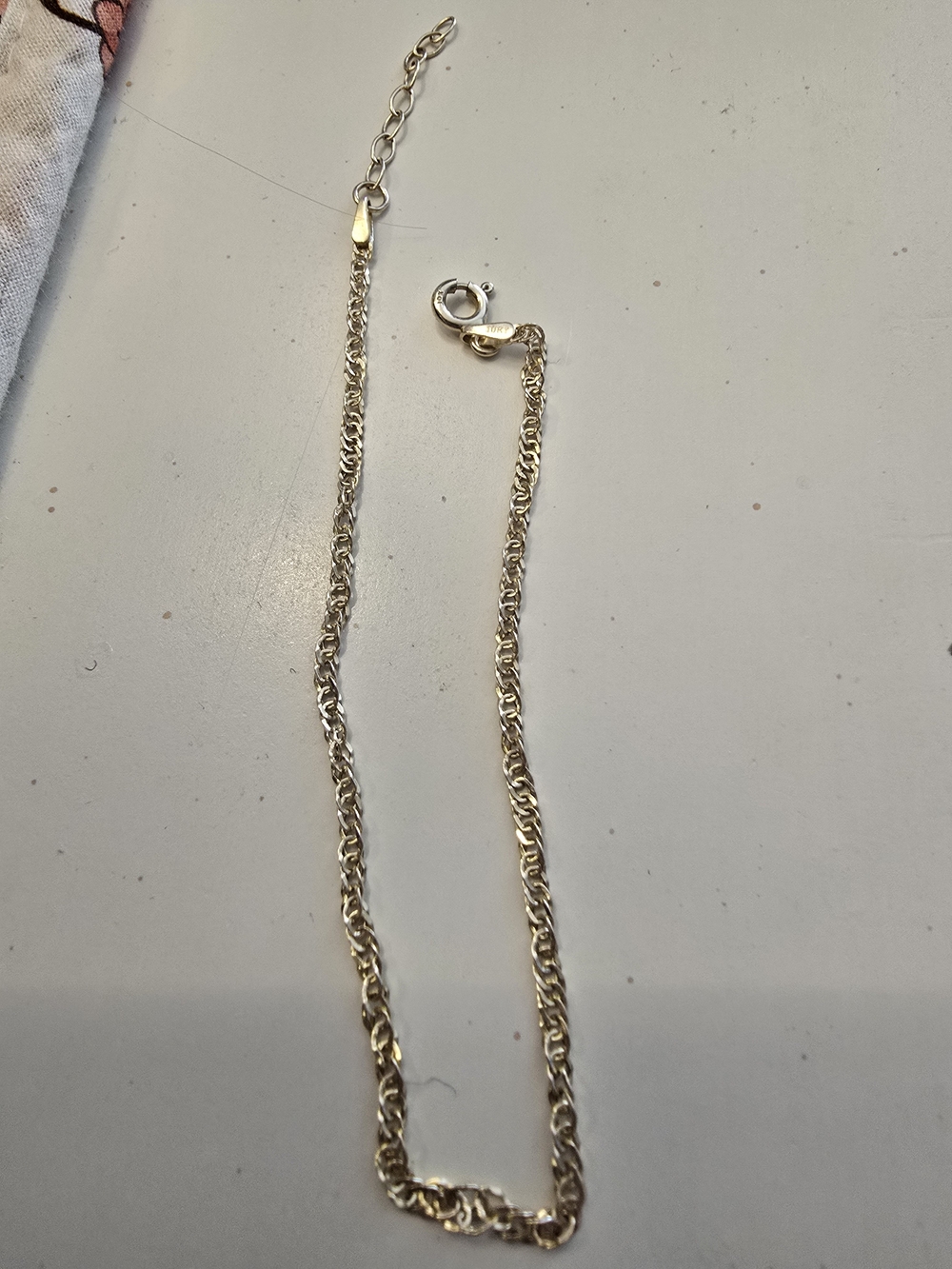 10k Gold Rope Chain Bracelet for Women With Extender - Elegant Everyday Jewelry